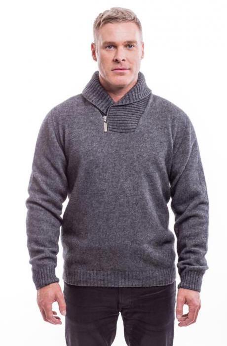 Shawl Collar Sweater 6224, McDONALD TEXTILES NZ POSSUM MERINO SILK in Mens Clothing Knitwear
