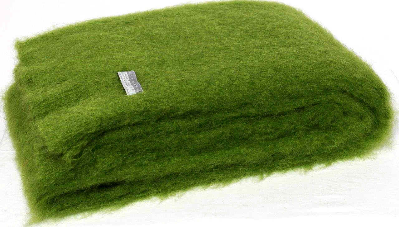 LIME GREEN KID MOHAIR THROW BLANKETS, New Zealand made by Masterweave