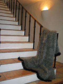 BLACK/COFFEE / NZ Mohair Throw Blanket Winter/Weight