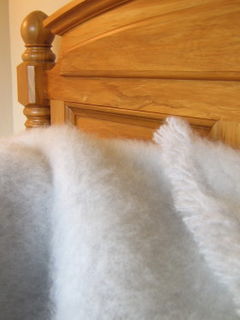 SILVER / NZ Mohair Throw Blanket Winter/Weight