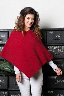 Moss Stitch Poncho in Possum Merino Silk KORU TR1008