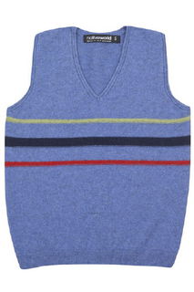 Striped Vest (Kidz) Possum Merino Silk NB710/Native World