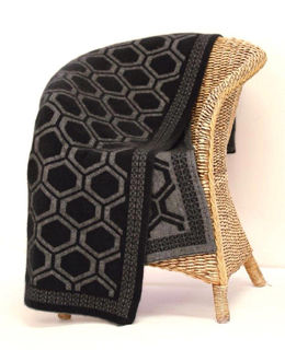 KORU Geometric Throw Blanket Possum Merino Silk K0304