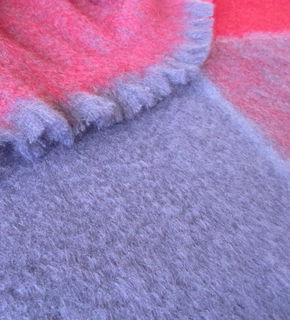 MASTERWEAVE WINDERMERE Plaid Mohair Throw * BERRY