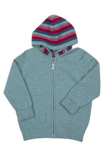 Childs Striped Zip Hoody Possum Merino Silk NB712/Native World