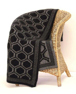 KORU K0304 Possum Merino Silk Geometric Design Throw