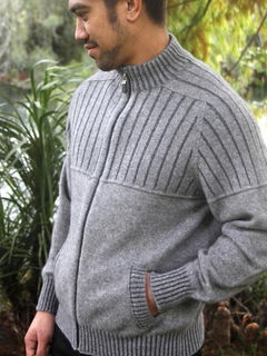 Men's Full Zip Jacket / Pockets Possum Merino LOTHLORIAN/9822