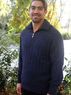 Men's Zip Collared Rib Jumper Possum Merino LOTHLORIAN/9808