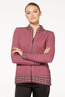 Wave Trim Zip Cardigan Possum Merino Silk  McDONALD/5000
