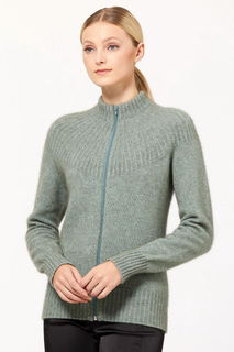 Yoke Neck Cable Jacket, Possum Merino Silk McDONALD/5018