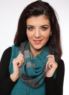 Colour Block Loop Scarf Possum Merino Silk KORU/K01016