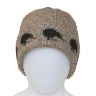 NZ Kiwi Beanie in Possum Merino Silk K0162/KORU