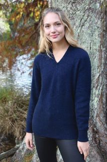 V Neck Jumper in Possum Merino LOTHLORIAN/9935