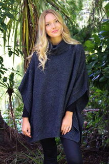 Lush Cowl Neck Poncho in Possum Merino LOTHLORIAN/9768