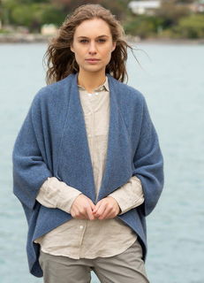 Longline Wrap in NZ Possum Merino NW3082/NOBLE WILDE