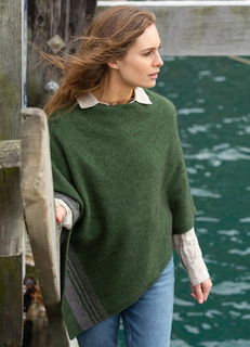 Stripe Poncho in NZ Possum Merino NW3187/NOBLE WILDE
