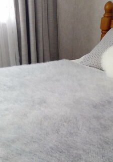 NZ MOHAIR THROW BLANKET CREAM / GREY Extra Winter Weight