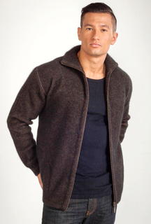 Zip Collar Jacket Possum Merino Silk KORU/K0231