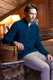 1/2 Zip Jersey with Stripes Possum Merino Silk MERINOMINK/1526