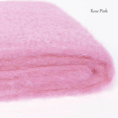 ROSE PINK / NZ Mohair Throw Blanket Winter/Weight