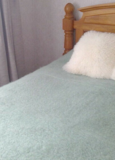 MOHAIR BLANKET 1.8x1.9m or 72 x 72 in Soft Sage Green