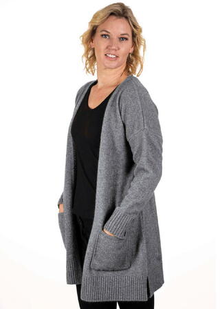 Longline Cardigan in NZ Possum Merino Silk KORU-K0544