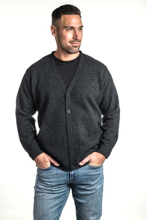 V Neck Cardigan in NZ Possum Merino Silk KORU-K0867