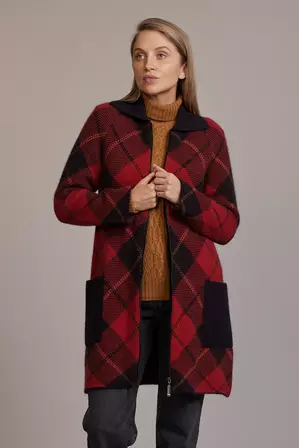 Tartan Overcoat Possum Merino Silk McDONALD-5044