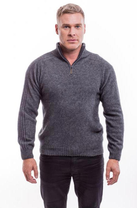 Rib Sleeve Sweater 620, McDONALD TEXTILES NZ POSSUM MERINO SILK in Mens ...