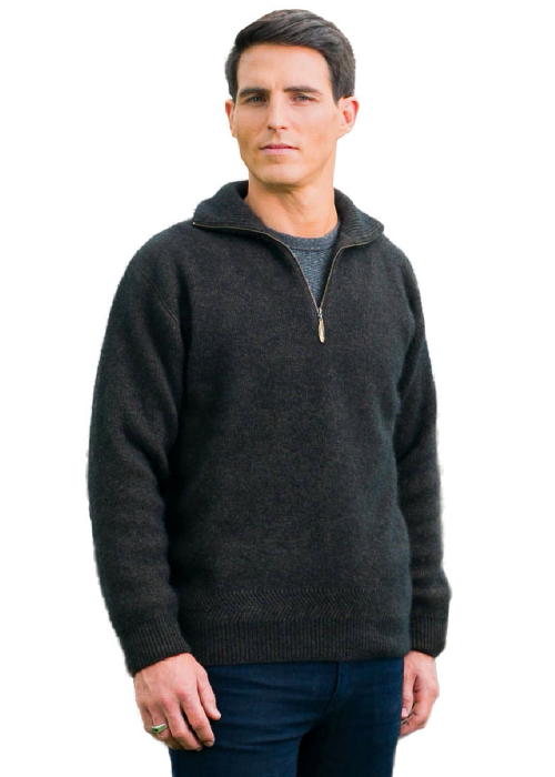 Zip Collar Jumper K0225, KORU NZ MERINO POSSUM SILK in Mens Clothing ...