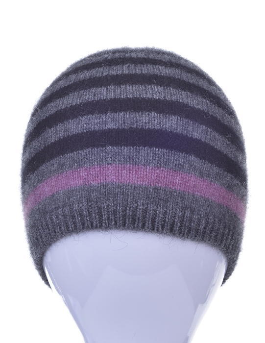 Stripe Hat in Possum Merino Silk McDONALD/6103