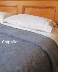 Heirloom Weavers NZ Mohair Blankets Graphite