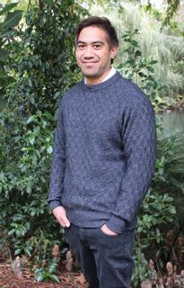 Men's Crew Neck Purl Jumper Possum Merino LOTHLORIAN/9801