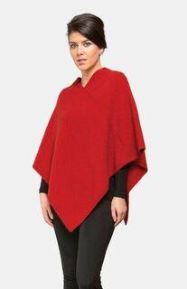 Moss Stitch Poncho in Possum Merino Silk KORU/TR1022