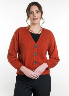 V Neck Cardigan in NZ Possum Merino Silk KORU/K0557