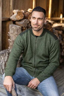 Contrast Detail Jacket in NZ Possum Merino Silk KORU-K0870